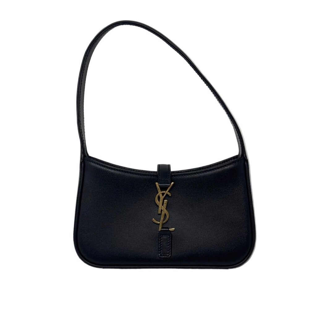 YSL Le 5 a 7 Mini Hobo in Black Smooth Leather